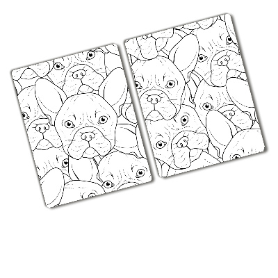 Chopping board glass French Bulldogs