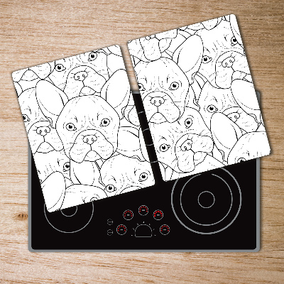 Chopping board glass French Bulldogs