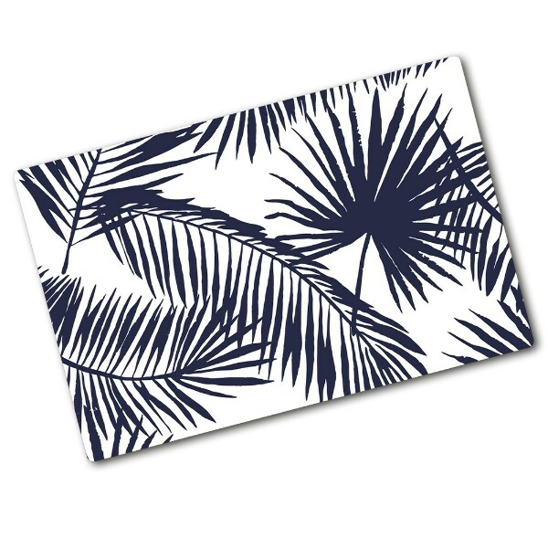 Chopping board glass Palm leaves