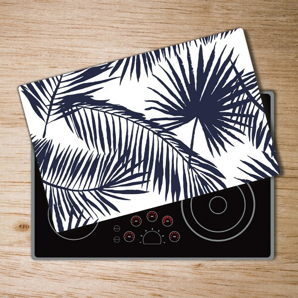 Chopping board glass Palm leaves