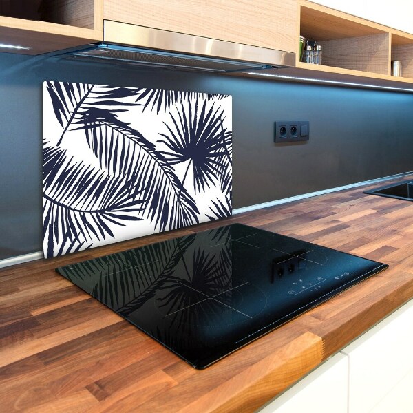 Chopping board glass Palm leaves