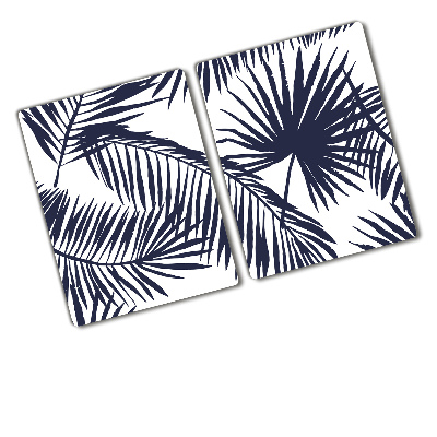 Chopping board glass Palm leaves