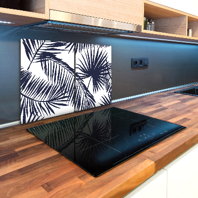 Chopping board glass Palm leaves