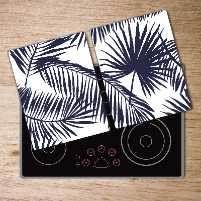 Chopping board glass Palm leaves