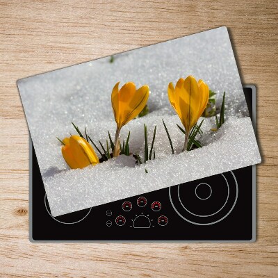 Chopping board Crocuses in the snow