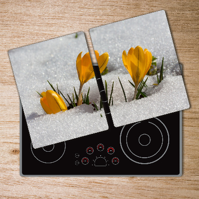 Chopping board Crocuses in the snow