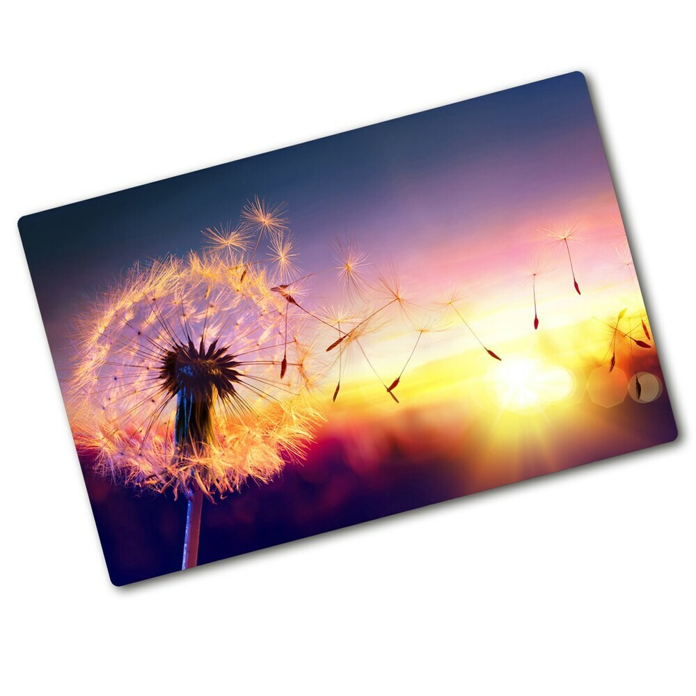 Chopping board glass Dandelion