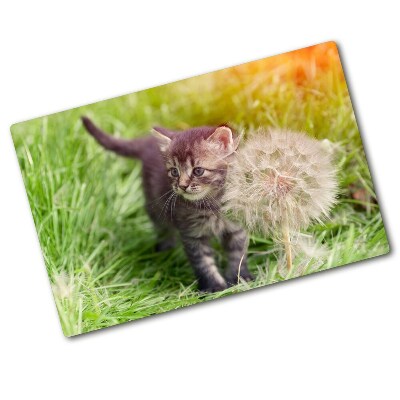 Chopping board Kitty with dandelion