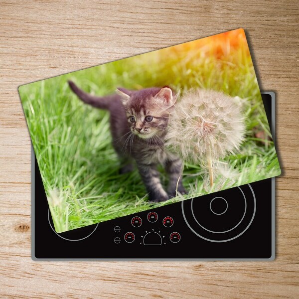 Chopping board Kitty with dandelion