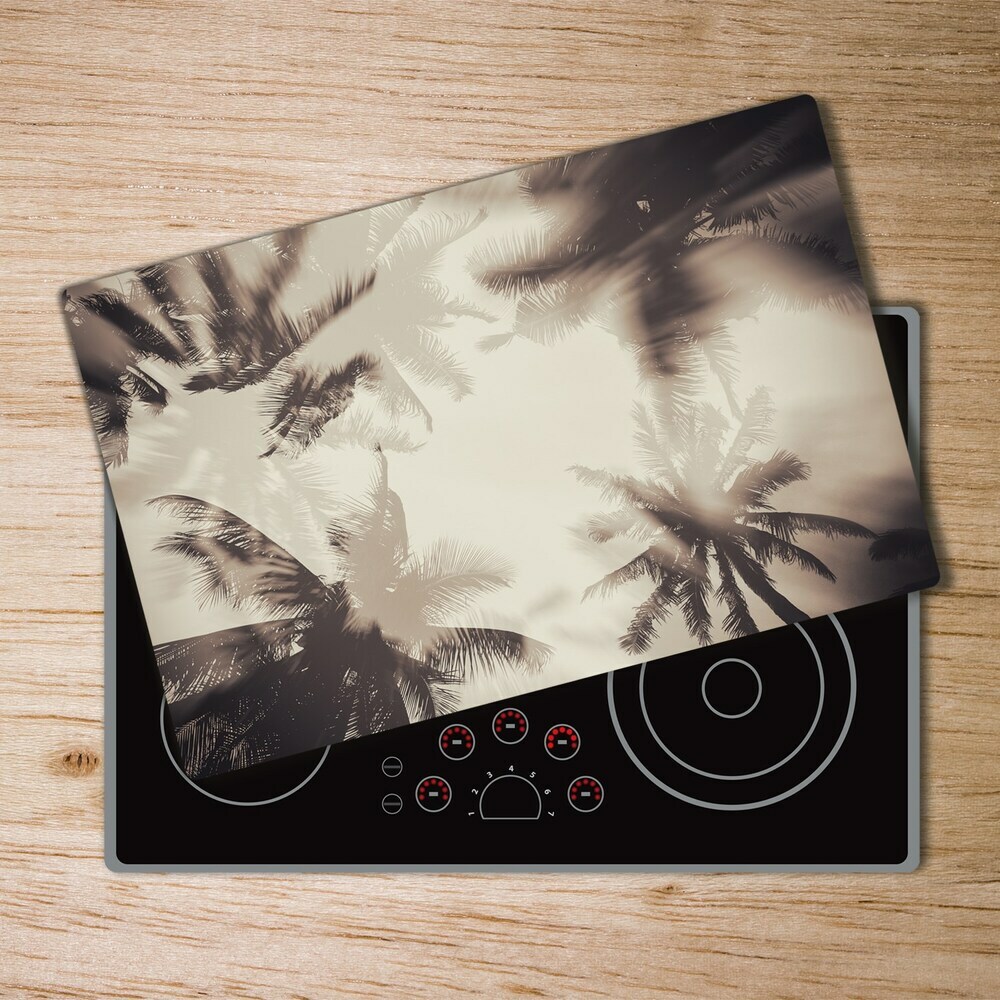 Chopping board glass Palm trees