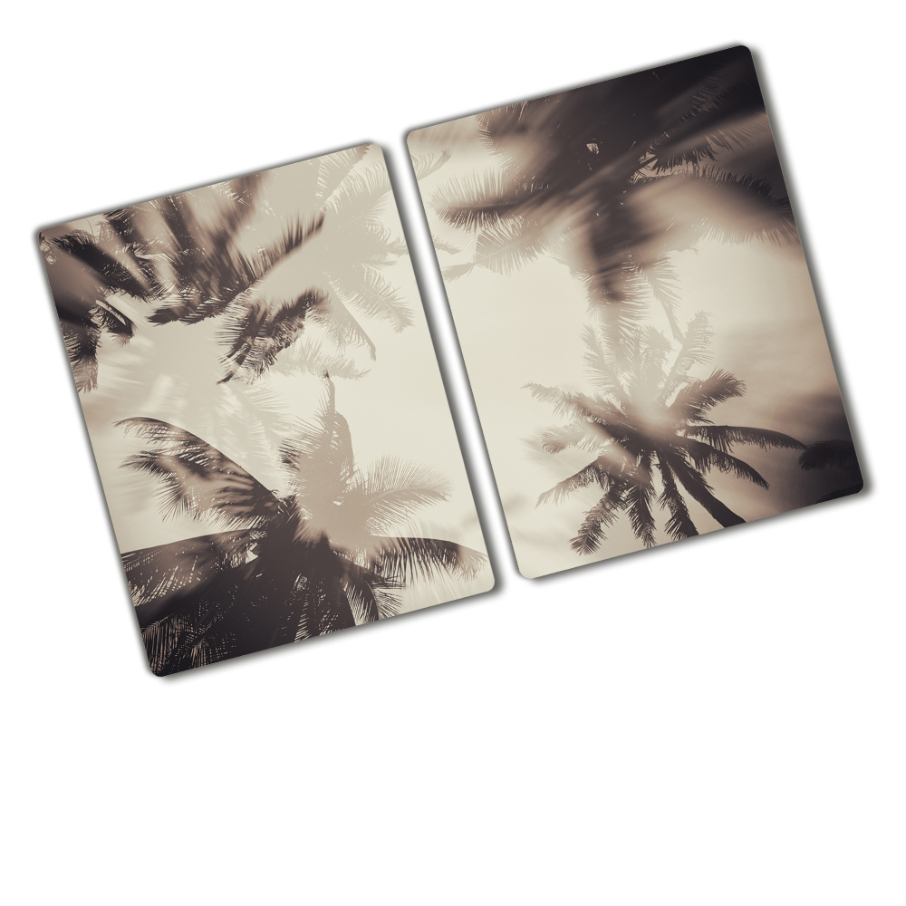 Chopping board glass Palm trees