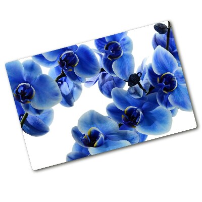 Chopping board glass Blue orchid