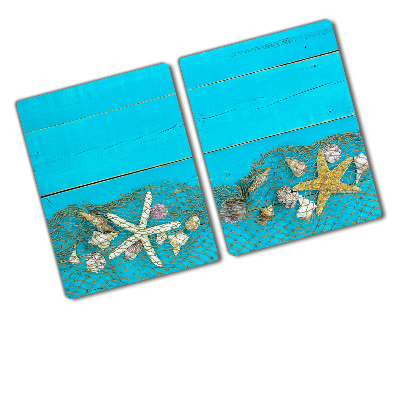 Chopping board Starfish and shells