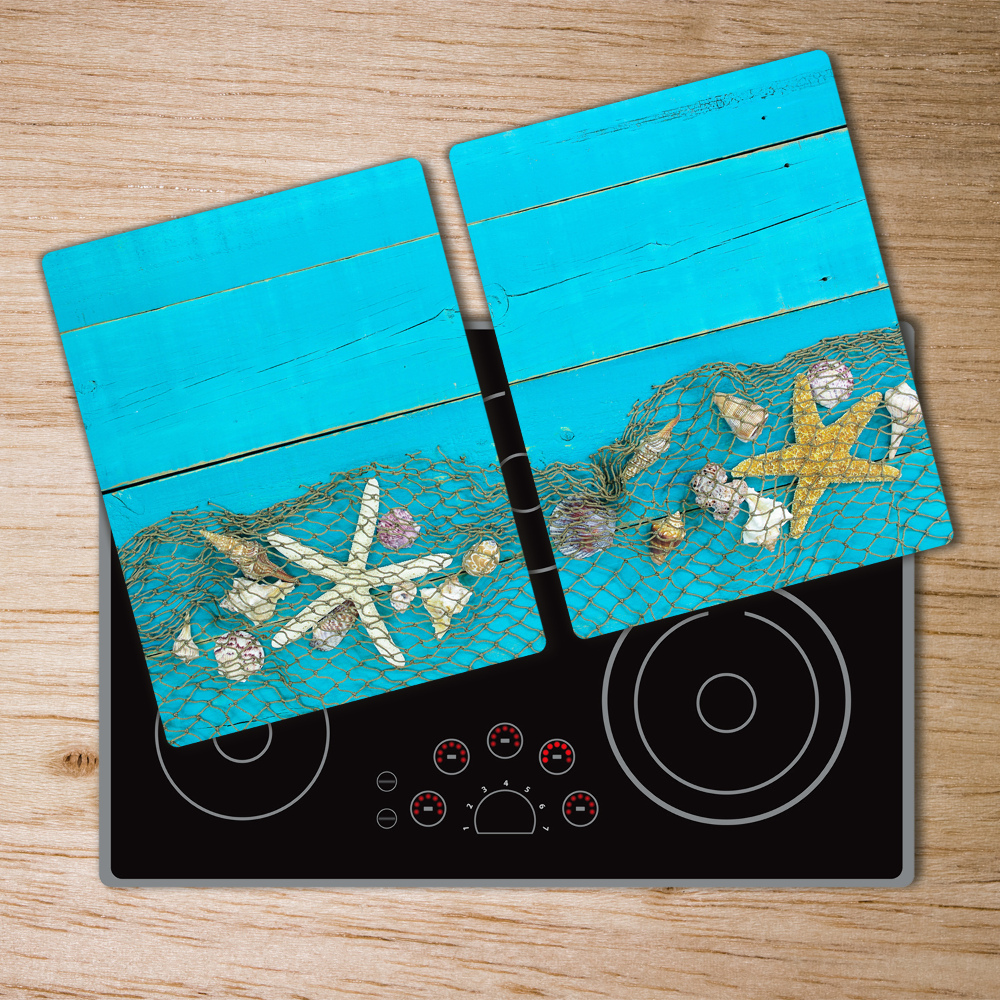 Chopping board Starfish and shells