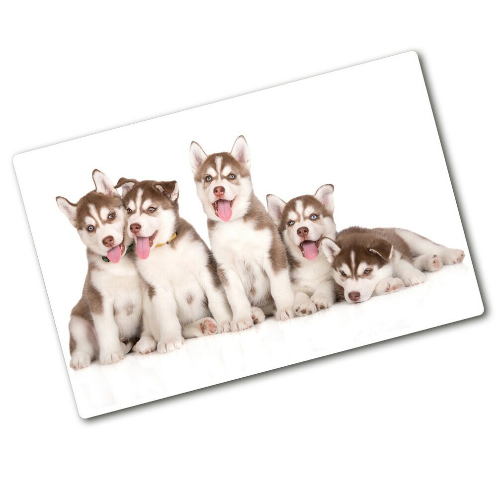 Chopping board Husky puppies