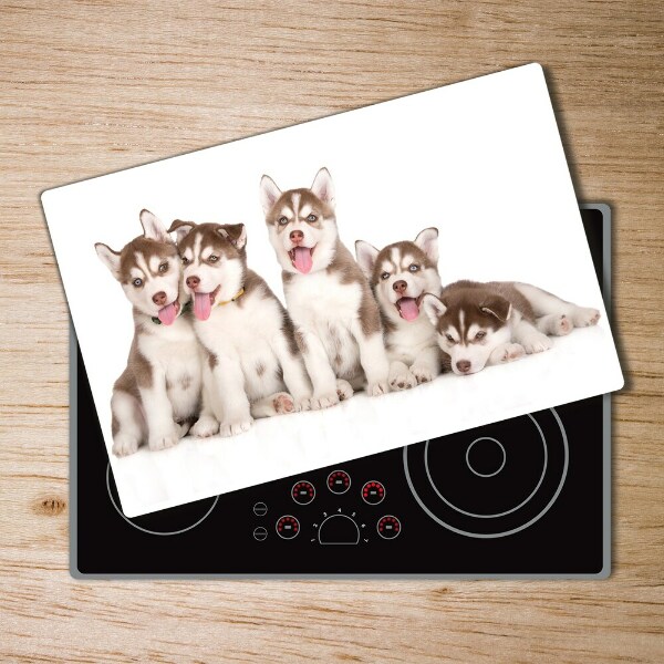 Chopping board Husky puppies