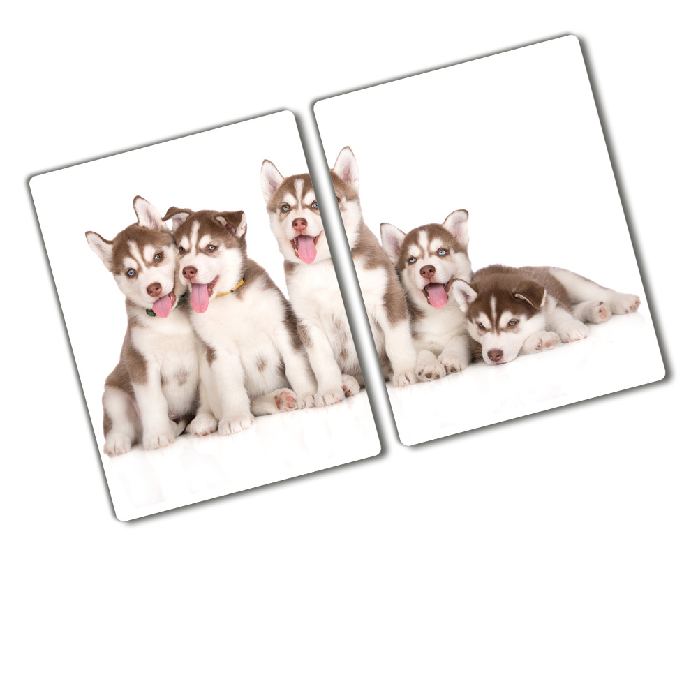 Chopping board Husky puppies