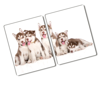 Chopping board Husky puppies