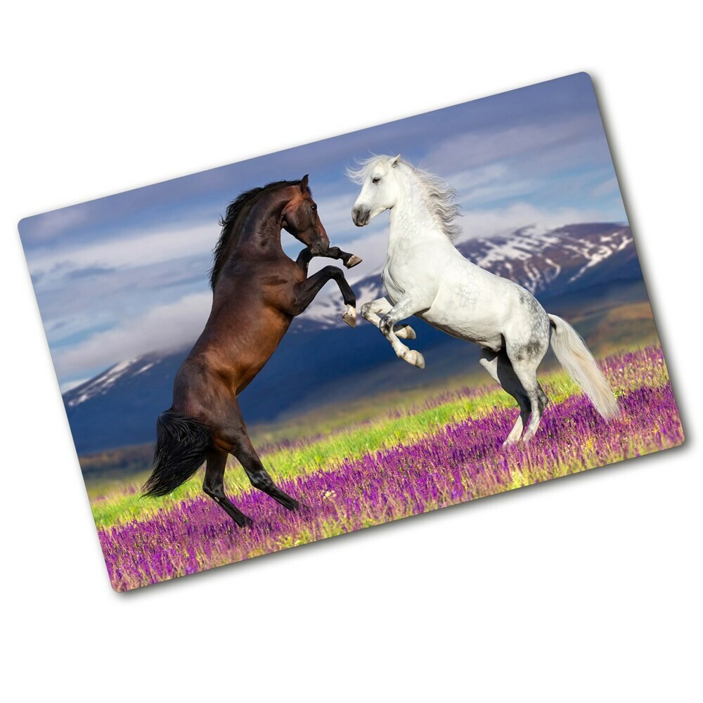 Chopping board Fighting horses mountains