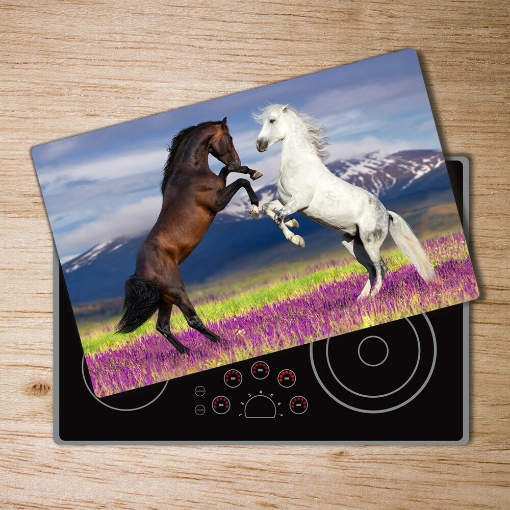 Chopping board Fighting horses mountains