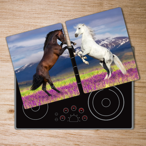 Chopping board Fighting horses mountains