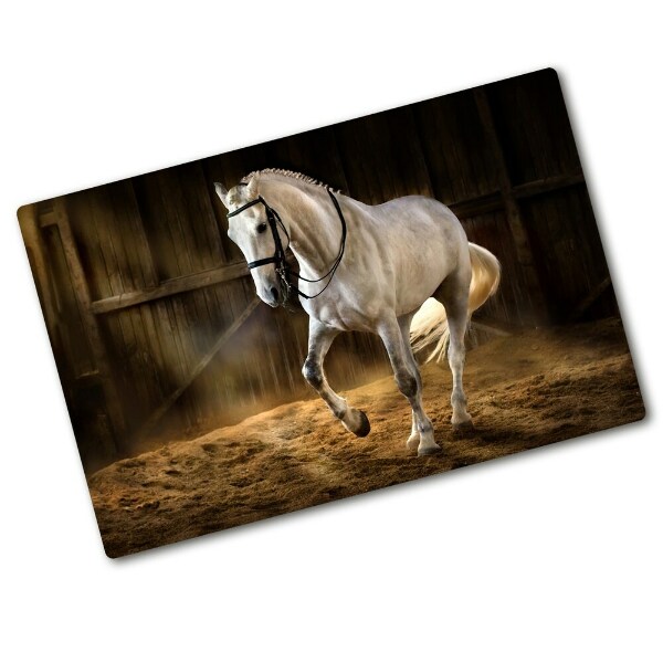 Chopping board White horse in the stable