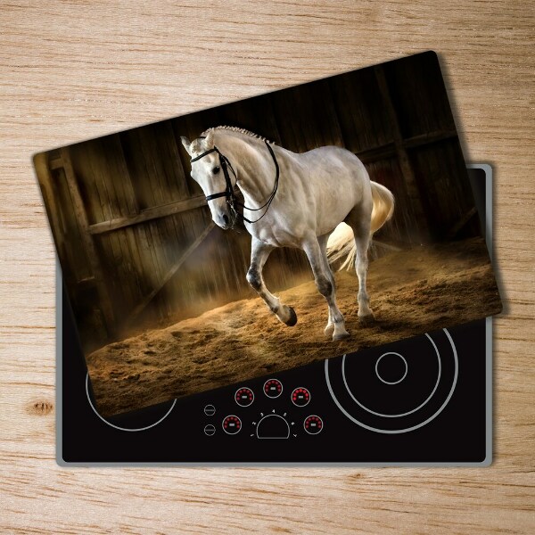 Chopping board White horse in the stable