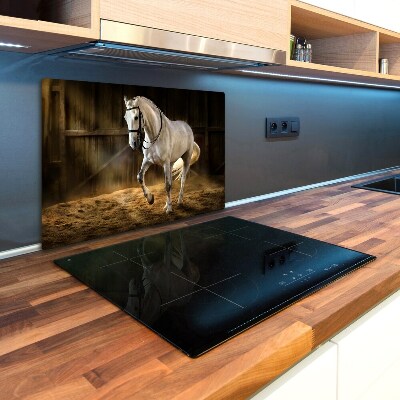 Chopping board White horse in the stable