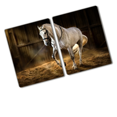 Chopping board White horse in the stable