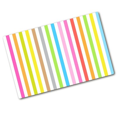 Chopping board glass Colorful stripes