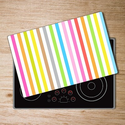 Chopping board glass Colorful stripes