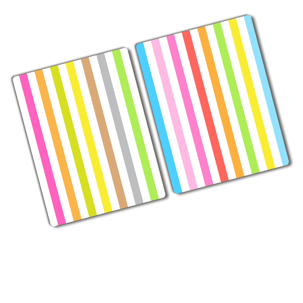 Chopping board glass Colorful stripes