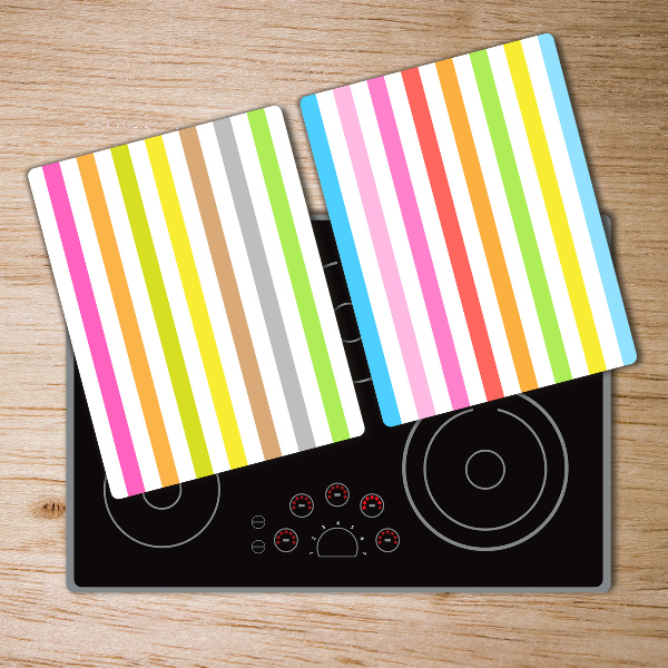 Chopping board glass Colorful stripes