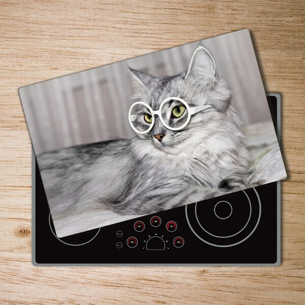 Worktop saver Cat with glasses