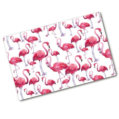 Chopping board glass Flamingos