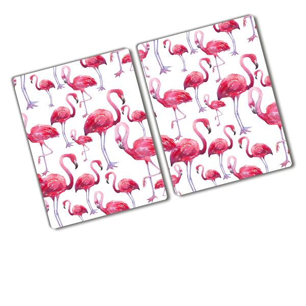 Chopping board glass Flamingos