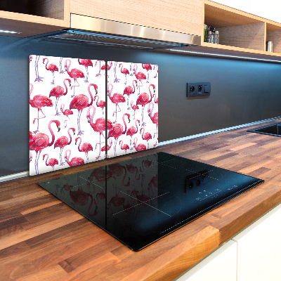 Chopping board glass Flamingos