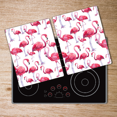 Chopping board glass Flamingos