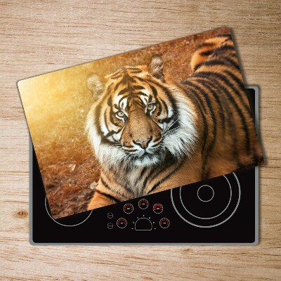 Glass chopping board Bengal tiger