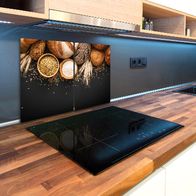 Chopping board glass Bread and wheat