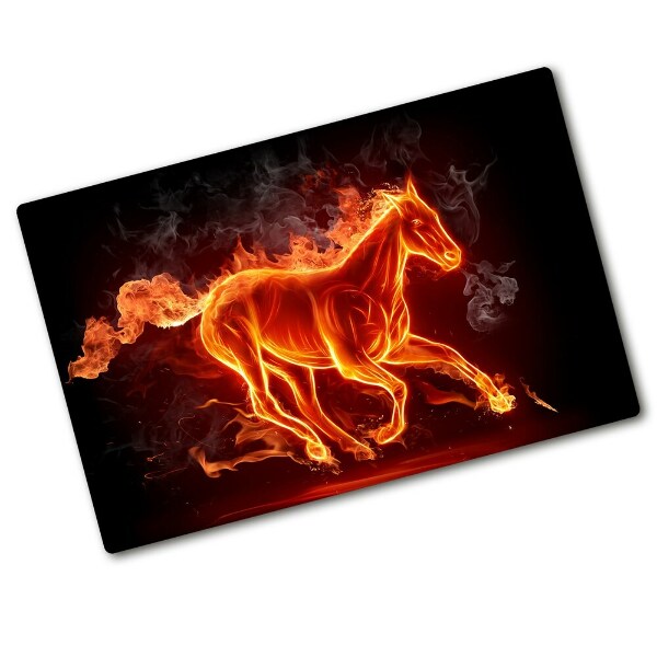 Cutting board Horse in flames