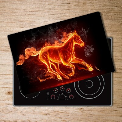 Cutting board Horse in flames