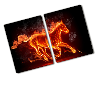 Cutting board Horse in flames