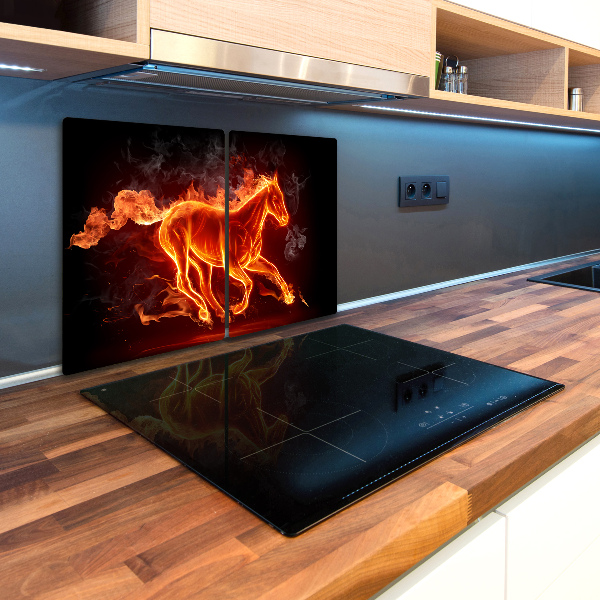 Cutting board Horse in flames