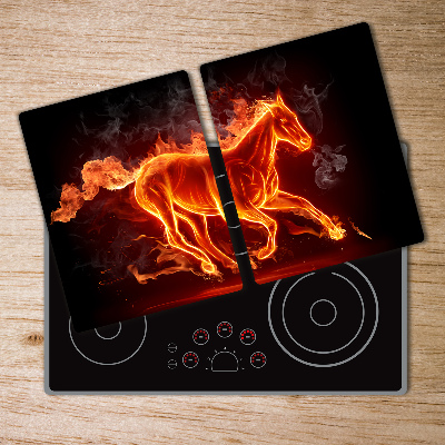 Cutting board Horse in flames