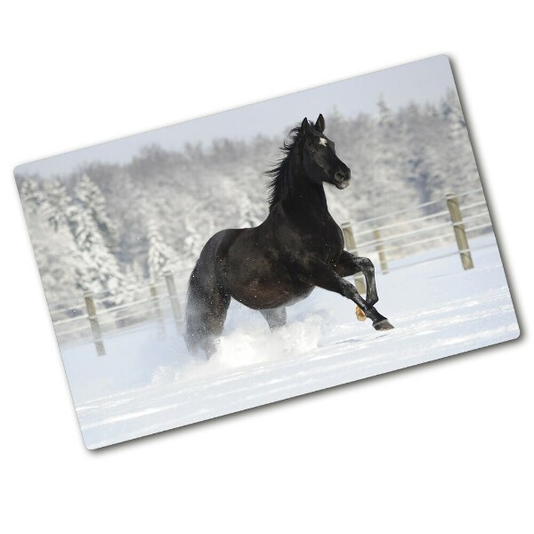 Cutting board Snow horse at the gallop