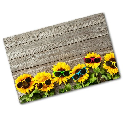 Chopping board glass Sunflowers