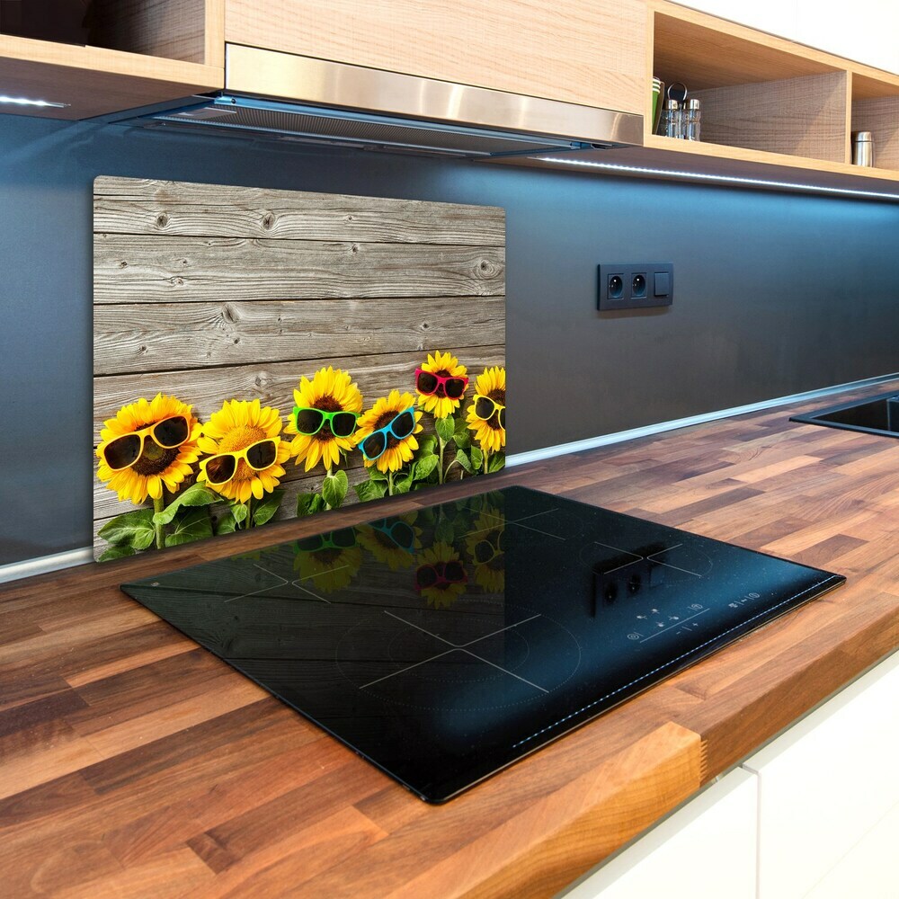 Chopping board glass Sunflowers