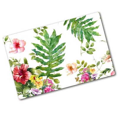 Chopping board glass Floral pattern