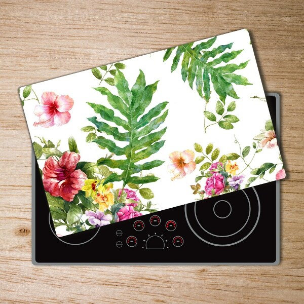 Chopping board glass Floral pattern